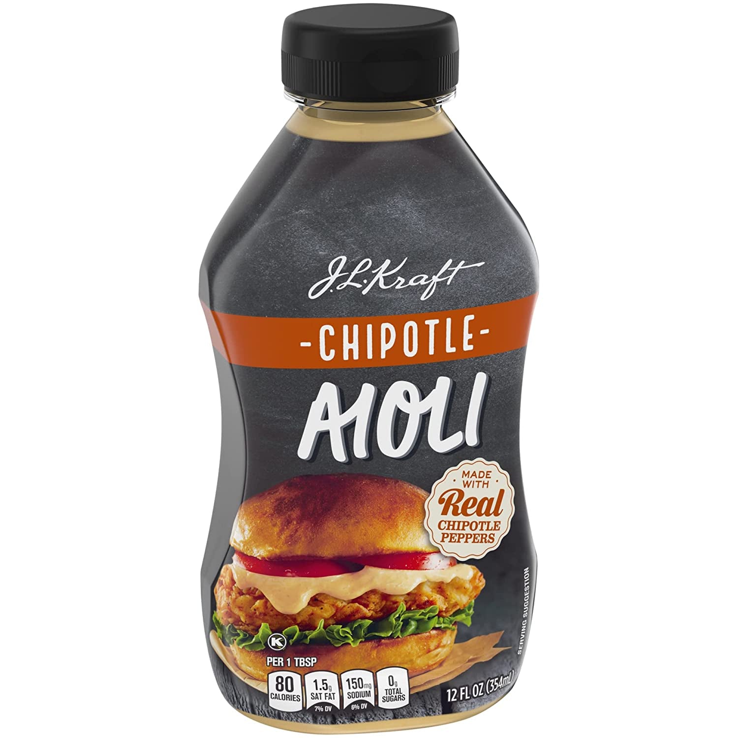 J.L. Kraft Chipotle Aioli with Chipotle Peppers (12 Fl Oz Squeeze Bottle)