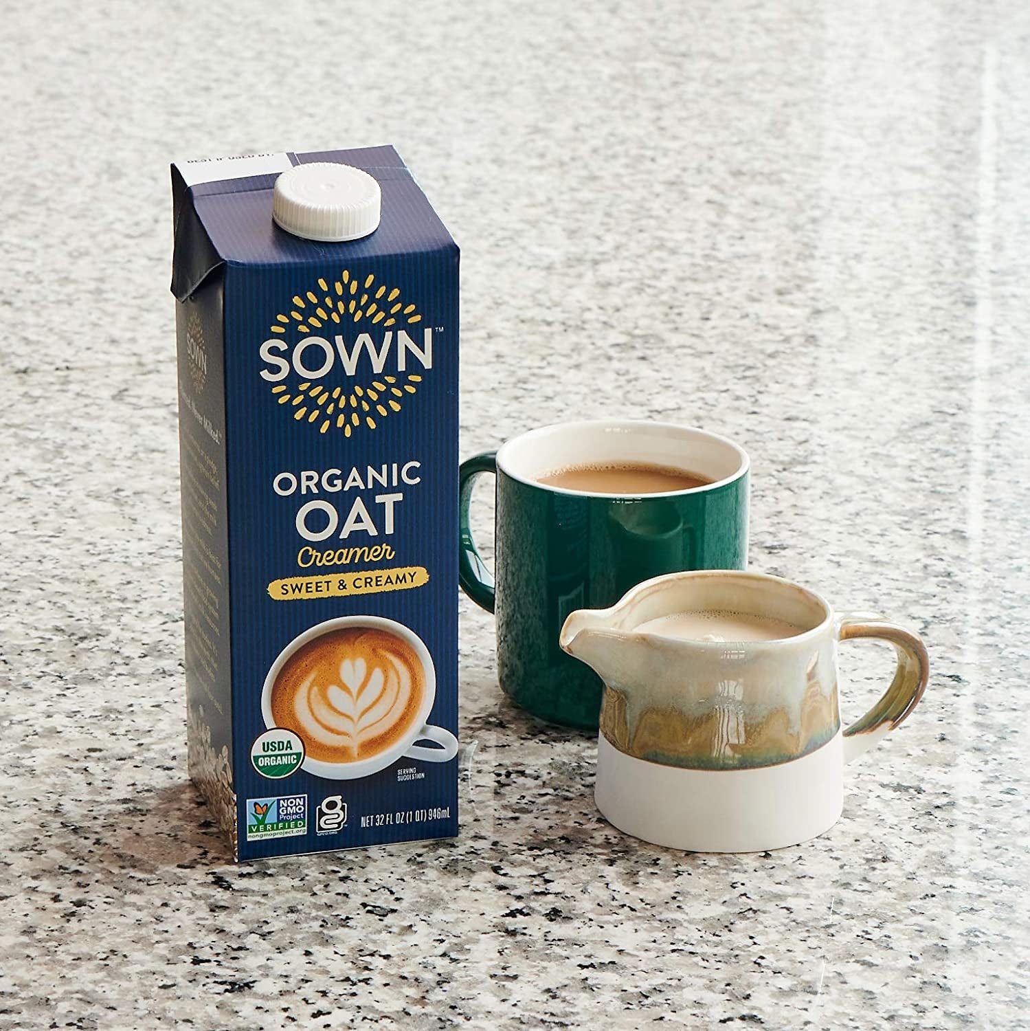 SOWN Organic Oat Creamer Sweet & Creamy - Barista Oat Milk Non Dairy Coffee Creamer - Plant Based, Dairy-Free, Vegan, Gluten-Free, Non-Gmo, Shelf Stable - 32Oz (Pack of 3)