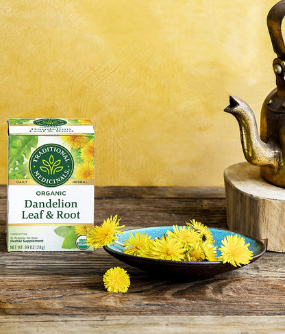 Traditional Medicinals Tea, Organic Dandelion Leaf & Root, Supports Kidney Function & Healthy Digestion, 16 Tea Bags