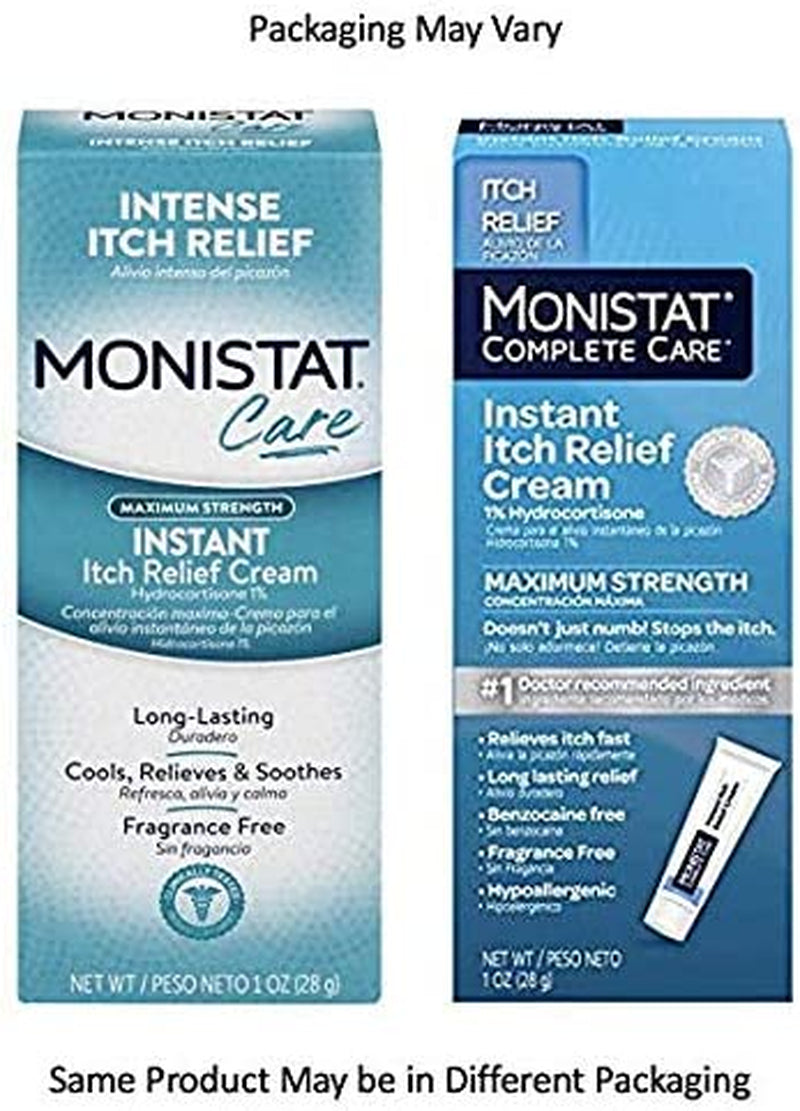 Monistat Care Instant Itch Relief Cream-Max Strength - Cools & Soothes, (Packaging May Vary), White, 1 Oz