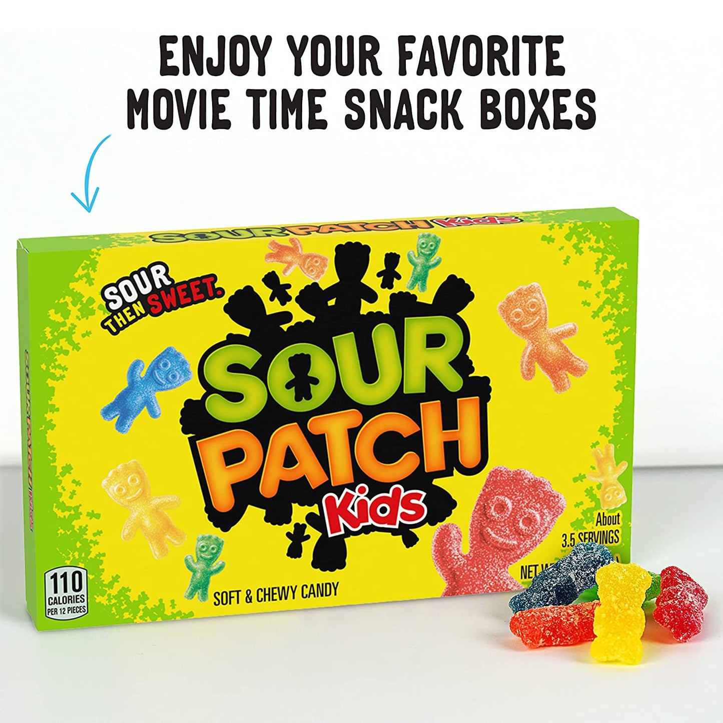 SOUR PATCH KIDS Original Candy, SOUR PATCH KIDS Watermelon Candy & SWEDISH FISH Candy Variety Pack, Christmas Candy Stocking Stuffers, 15 Movie Theater Candy Boxes