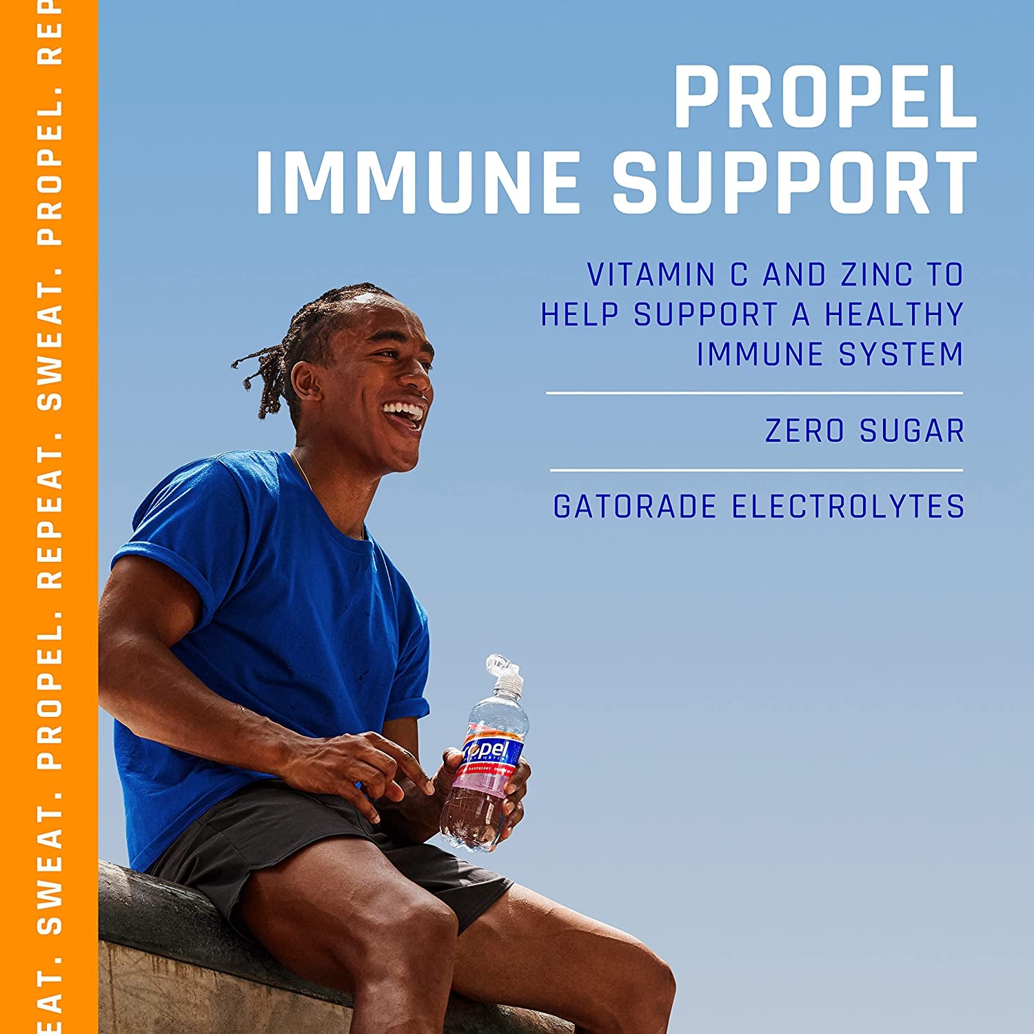 Propel Immune Support with Vitamin C + Zinc, 3 Flavor Variety Pack, 16 Fl Oz (Pack of 12)