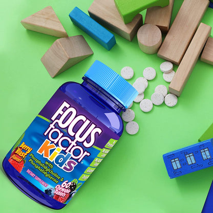 Focus Factor Kids Complete Daily Chewable Vitamins: Multivitamin & Neuro Nutrient (Brain Function) W/Vitamin B12, C, D3-60 Count