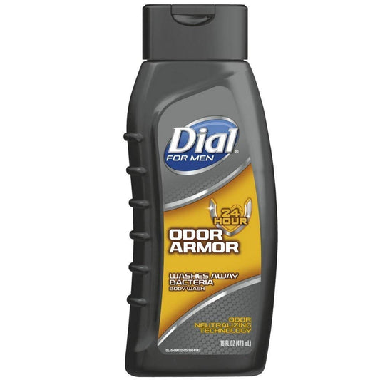 Dial for Men Antibacterial Body Wash, 24 Hour Odor Armor 16 Fl Oz(Pack of 2)