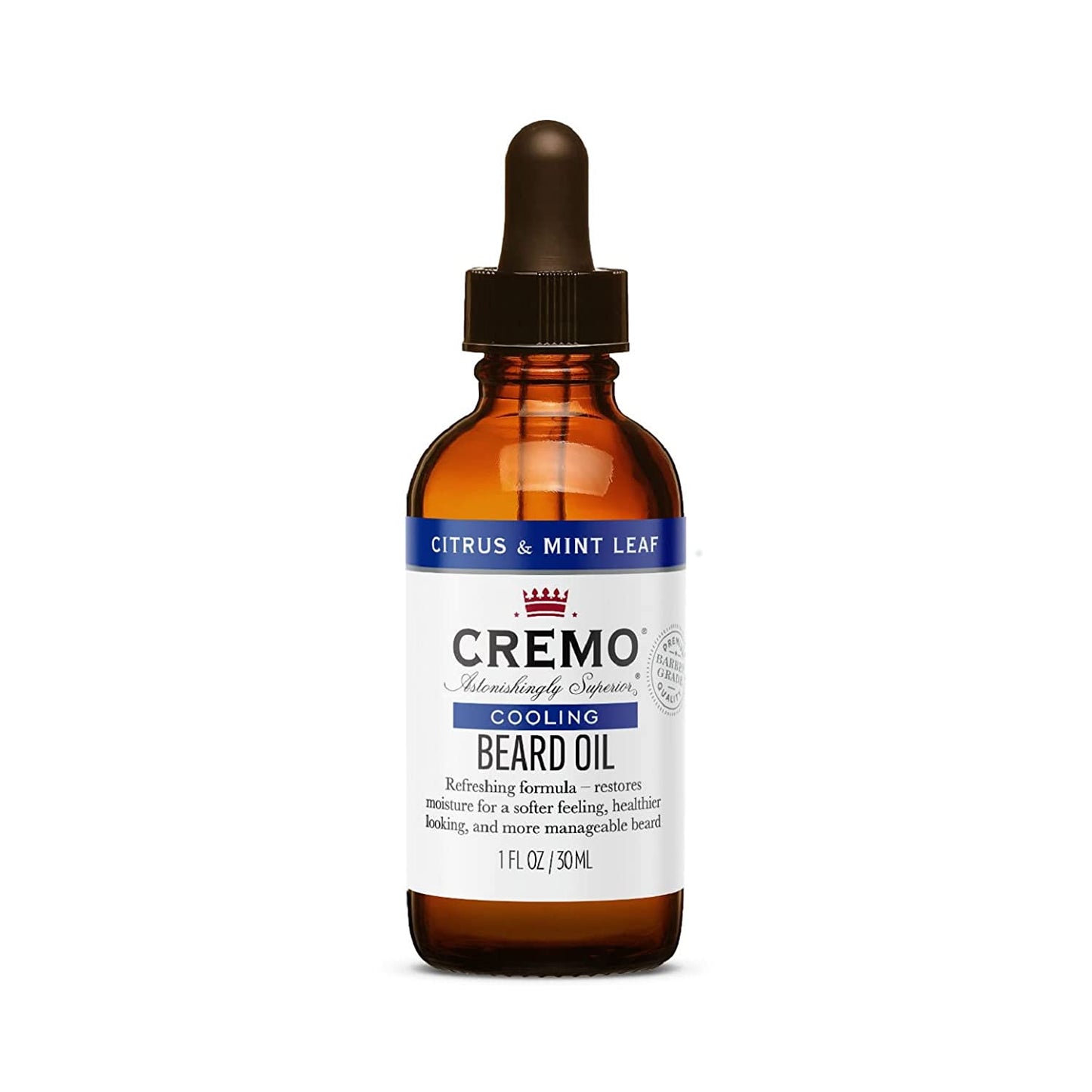 Cremo Beard Oil, Cooling Citrus & Mint Leaf, 1 Fl Oz - Restore Natural Moisture and Soften Your Beard to Help Relieve Beard Itch