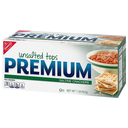 Premium Unsalted Tops Saltine Crackers, 12 - 16 Ounce Boxes (Pack of 12)