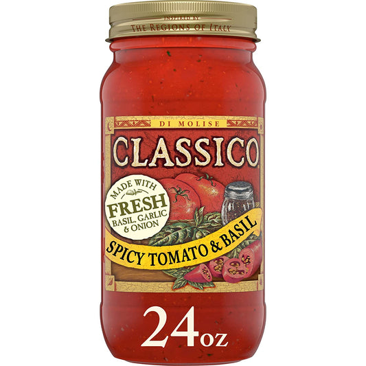 Classico Spicy Tomato & Basil Spaghetti Pasta Sauce (24 Oz Jar)