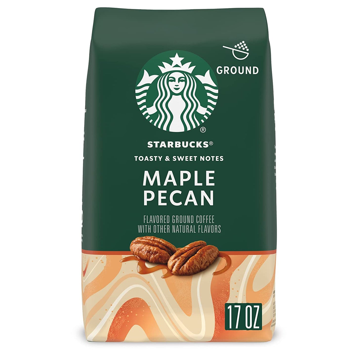 Starbucks Ground Coffee—Maple Pecan Flavored Coffee—Naturally Flavored—100% Arabica—1 Bag (17 Oz)