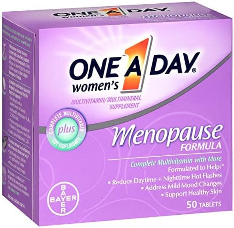 One a Day Women'S Menopause Multivitamin, Addresses Menopause Symptoms Such as Hot Flashes and Mild Mood Changes, Vitamin A, Vitamin C, Vitamin D, and Zinc for Immune Health Support, 50 Count