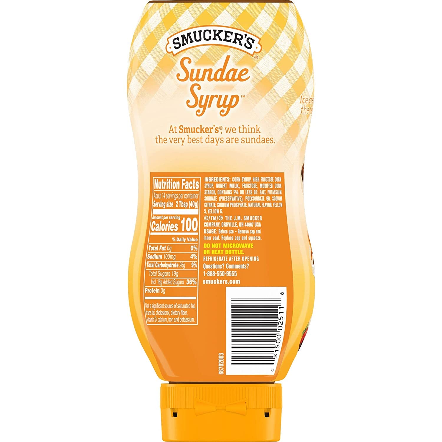 Smucker'S Sundae Syrup Butterscotch Flavored Syrup, 20 Ounces