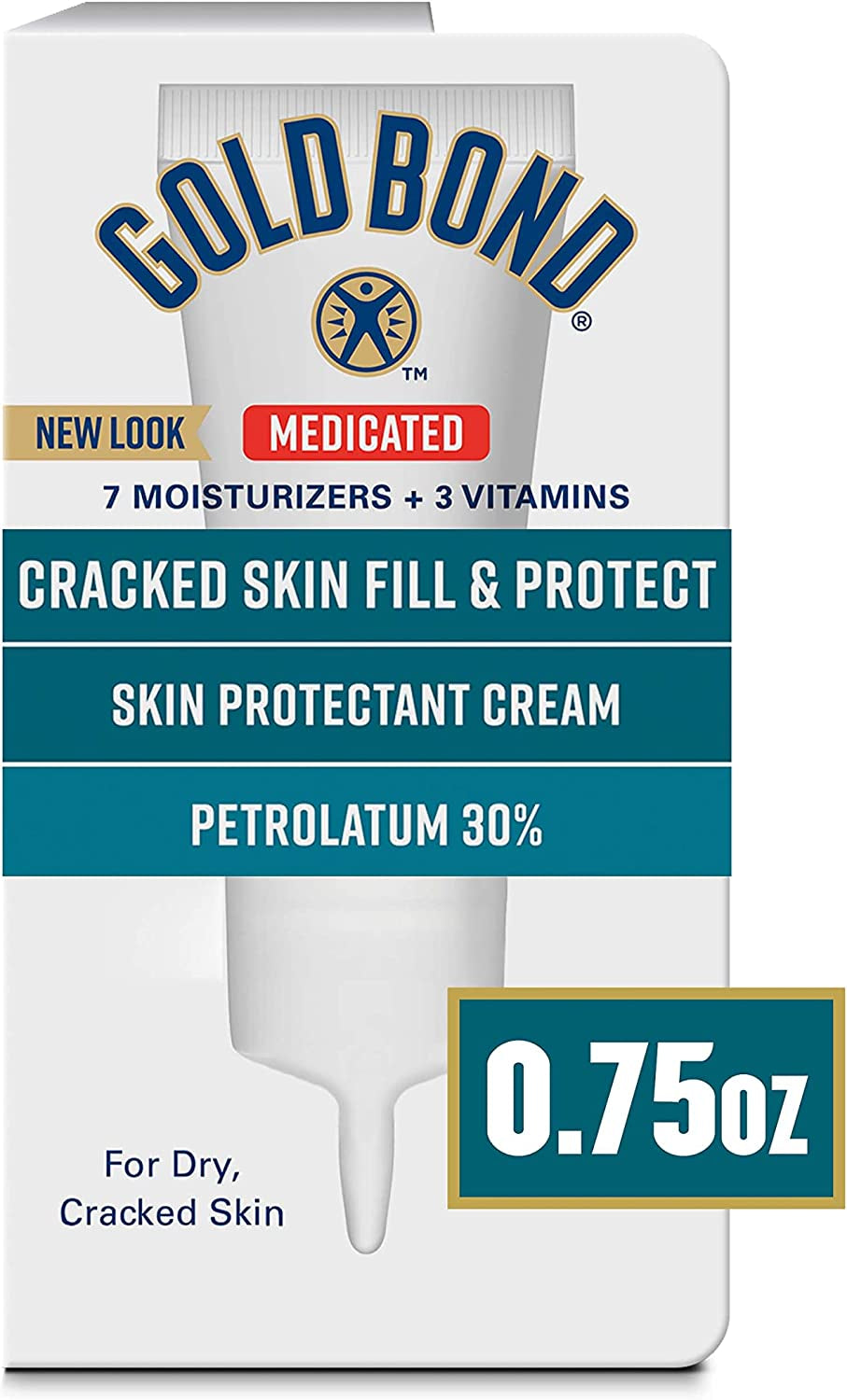 Gold Bond Ultimate Cracked Skin Relief Fill & Protect Cream for Hands, Cuticles, and Feet, 0.75 Ounce (Pack of 1), Blue