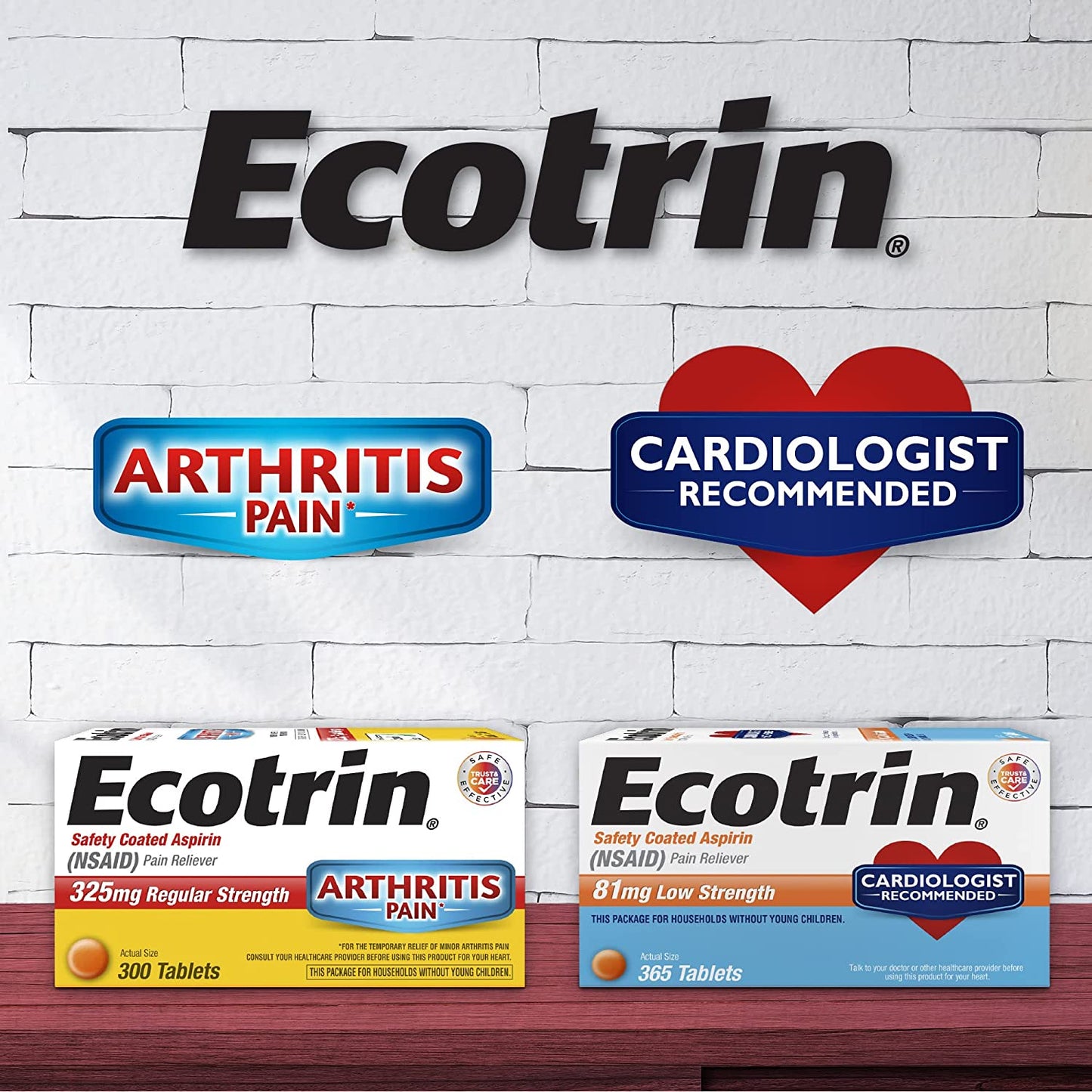 Ecotrin Low Strength Aspirin, 81Mg Low Strength, 365 Safety Coated Tablets