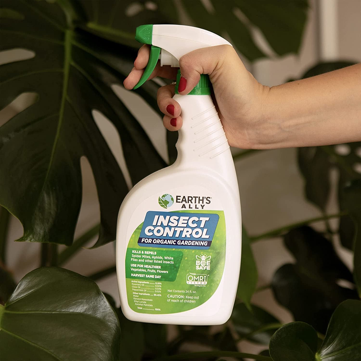 Earth'S Ally Insect Control for Plants | Safe Outdoor & Indoor Plant Insecticide, Spider Mite, Aphid & Mealybug Killer - Effective Spray for Organic Garden & Household Plants, Ready-To-Use, 24Oz