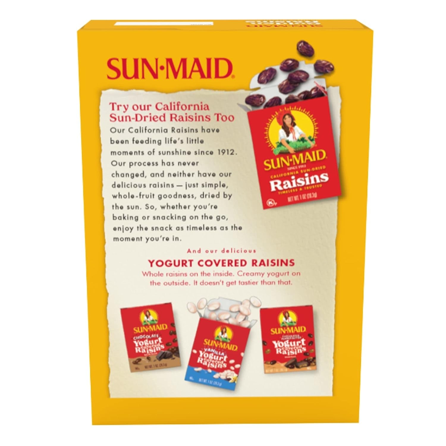 Sun-Maid California Golden Raisins - 12 Oz Sharing-Size Box - Dried Fruit Snack for Lunches, Snacks, and Natural Sweeteners