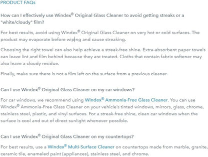 Windex Glass and Window Cleaner Spray Bottle, Bottle Made from 100% Recovered Coastal Plastic, Original Blue, 23 Fl Oz