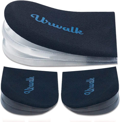 Urwalk 3 Layers Adjustable Supination & Over-Pronation Corrective Shoe Inserts, Medial & Lateral Heel Wedge Insoles for Foot Alignment, Knee Pain, Bow Legs, Osteoarthritis (Black - Large)