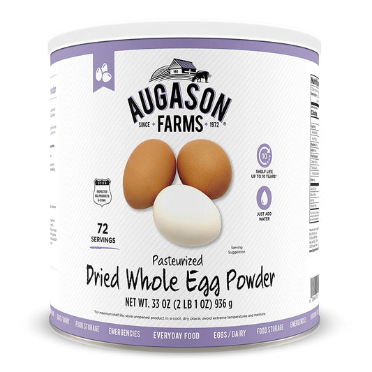 Augason Farms Gluten Free, Dried Whole Powdered Eggs, 2 Lbs- 1 Oz Can