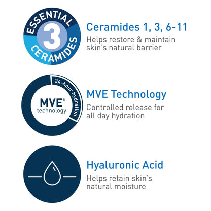 Cerave Moisturizing Cream | Body and Face Moisturizer for Dry Skin | Body Cream with Hyaluronic Acid and Ceramides | Hydrating Moisturizer | Fragrance Free Non-Comedogenic | 19 Ounce