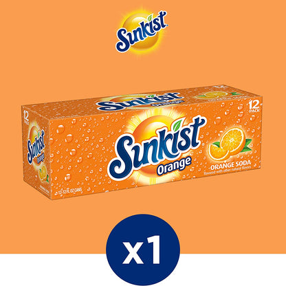 Sunkist Orange Soda, 12 Fl Oz Cans, 12 Pack