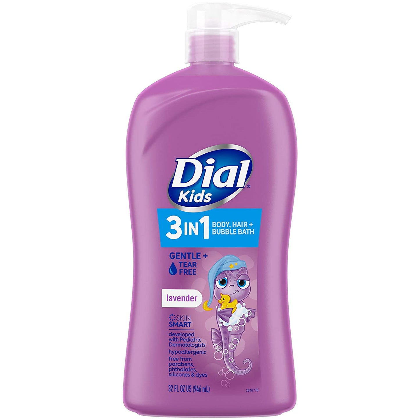 Dial Kids 3-In-1 Body+Hair+Bubble Bath, Lavender Scent, 32 Fl Oz