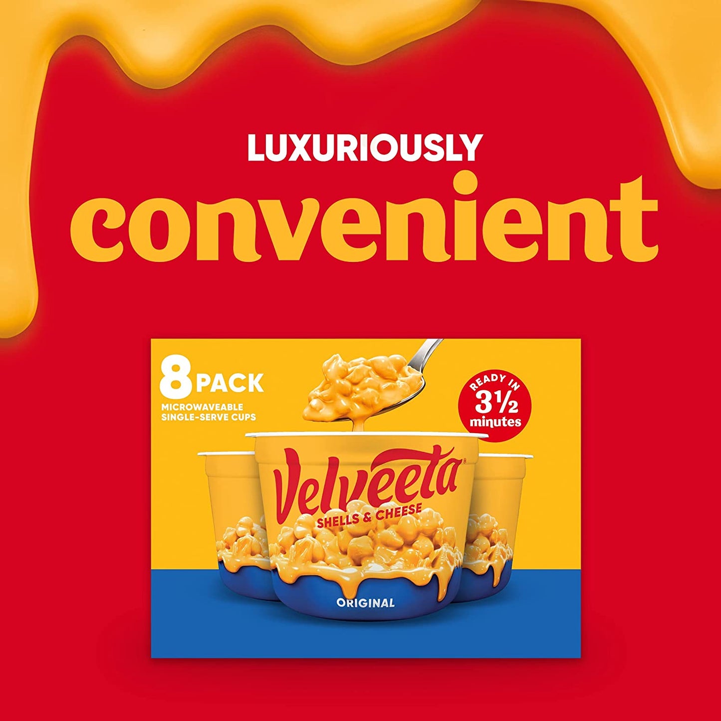 Velveeta Shells & Cheese Original Microwavable Macaroni and Cheese Cups (8 Ct Pack, 2.39 Oz Cups)