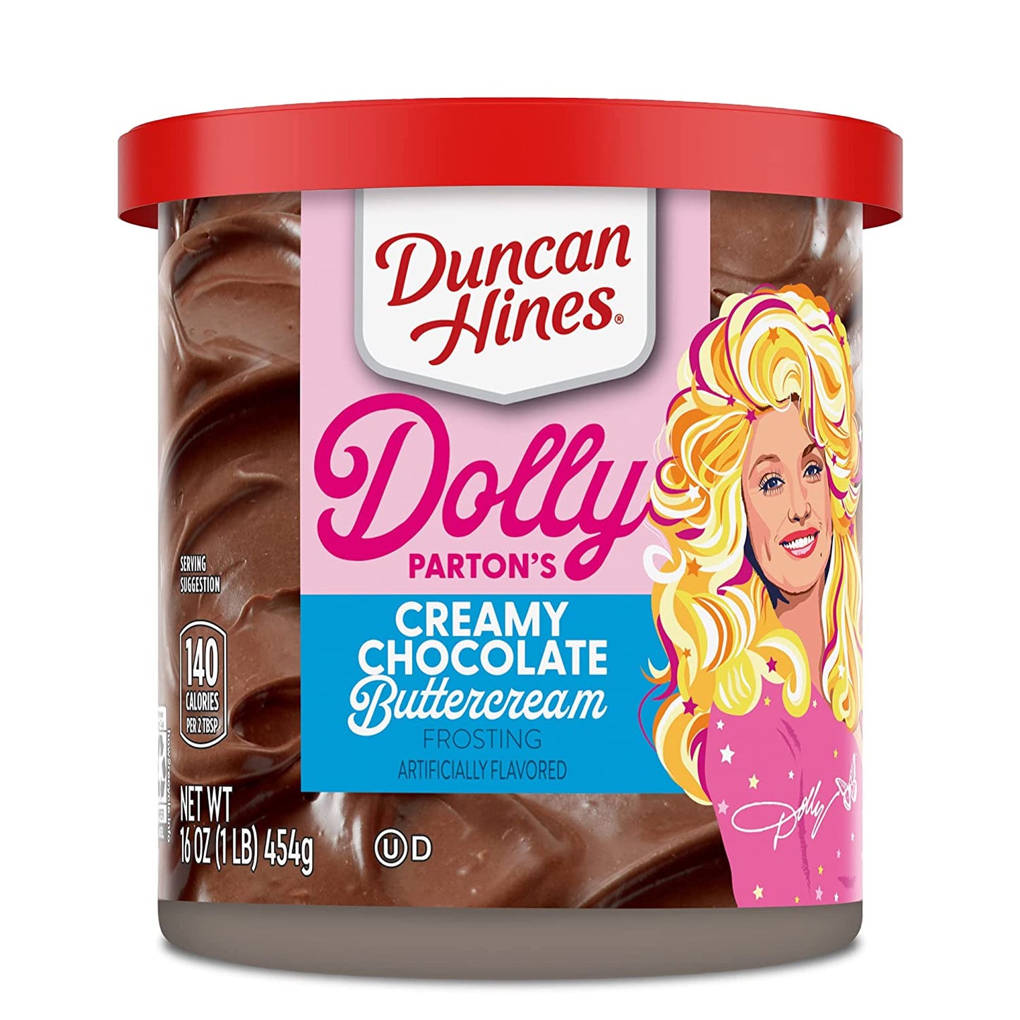 Duncan Hines Dolly Parton'S Favorite Chocolate Buttercream Flavored Cake Frosting, 16 Oz.