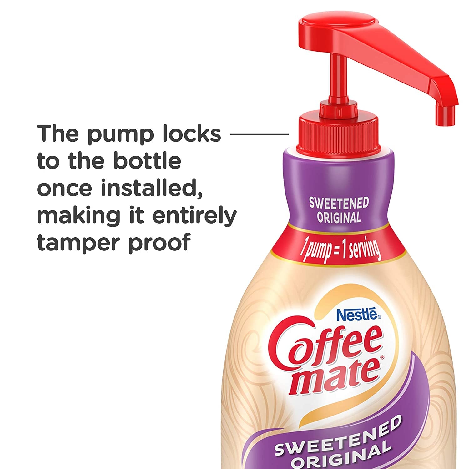 Nestle Coffee Mate Coffee Creamer, Sweetened Original, Concentrated Liquid Pump Bottle, Non Dairy, No Refrigeration, 50.7 Ounces