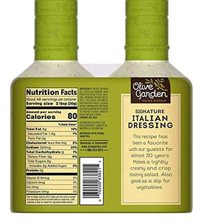 Olive Garden Signature Italian Salad Dressing, 20 Fl Oz (Pack of 2)