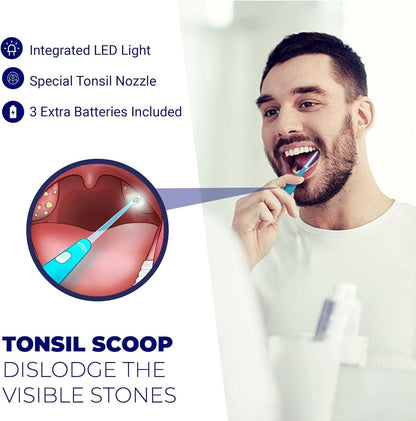 ORAVIX Tonsil Stone Removal Kit - Remover Fast Painless Tonsillolith Tool Cleaner Fight Bad Breath Oral Irrigator Tongue Scraper 7 Pieces