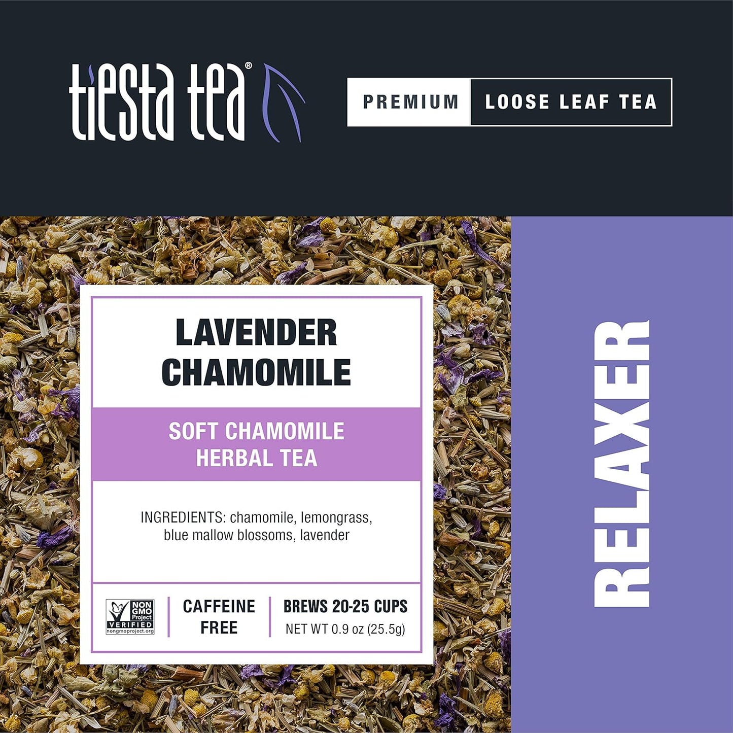 Tiesta Tea - Lavender Chamomile, Loose Leaf Soft Chamomile Herbal Tea, Non-Caffeinated, Hot & Iced Tea, 0.9 Oz Pouch - 25 Cups, Natural, Stress Relief & Health Support