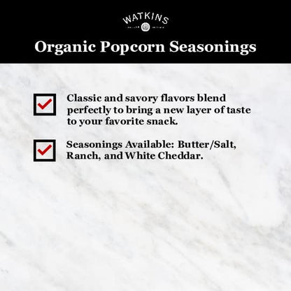 Watkins Gourmet Organic White Cheddar Popcorn Seasoning, 3.3 Oz