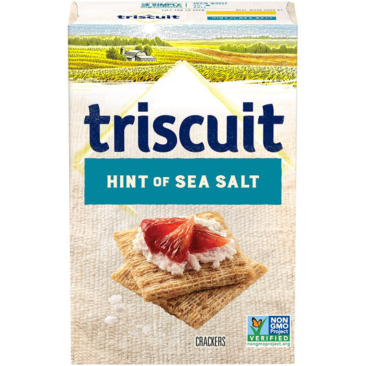 Triscuit Hint of Sea Salt Whole Grain Wheat Crackers, Vegan Crackers, 8.5 Oz