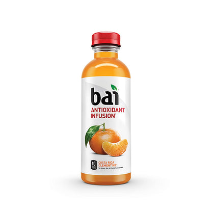 Bai Flavored Water, Costa Rica Clementine, Antioxidant Infused Drinks, 18 Fluid Ounce Bottles, (Pack of 12)