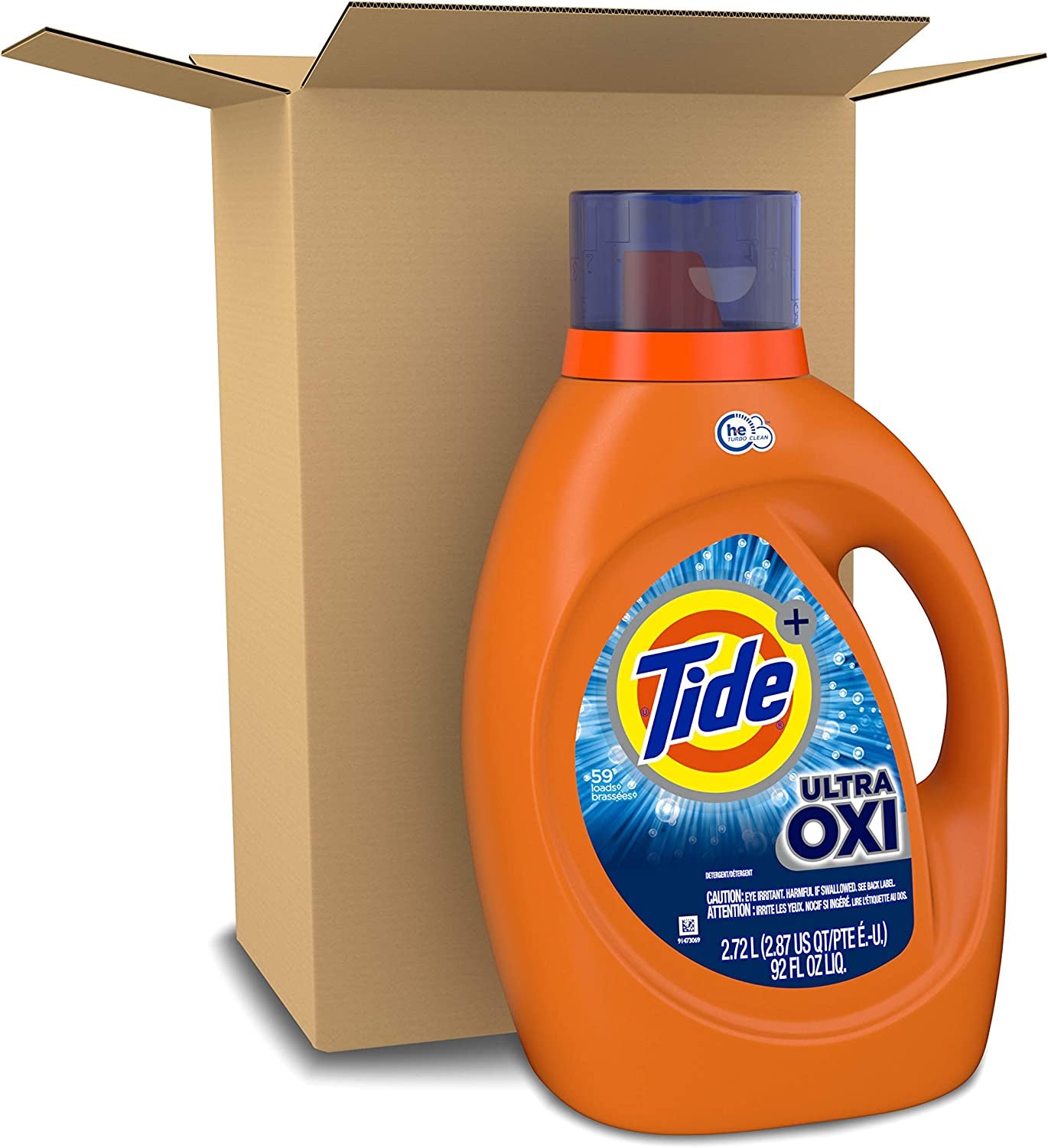 Tide Ultra Oxi Laundry Detergent Liquid Soap, High Efficiency (He), 59 Loads, 92 Fl Oz (Pack of 1)