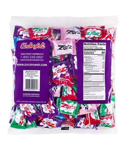 Zotz Fizzy Candy Bag, Assorted Flavors, 100 Count Bag