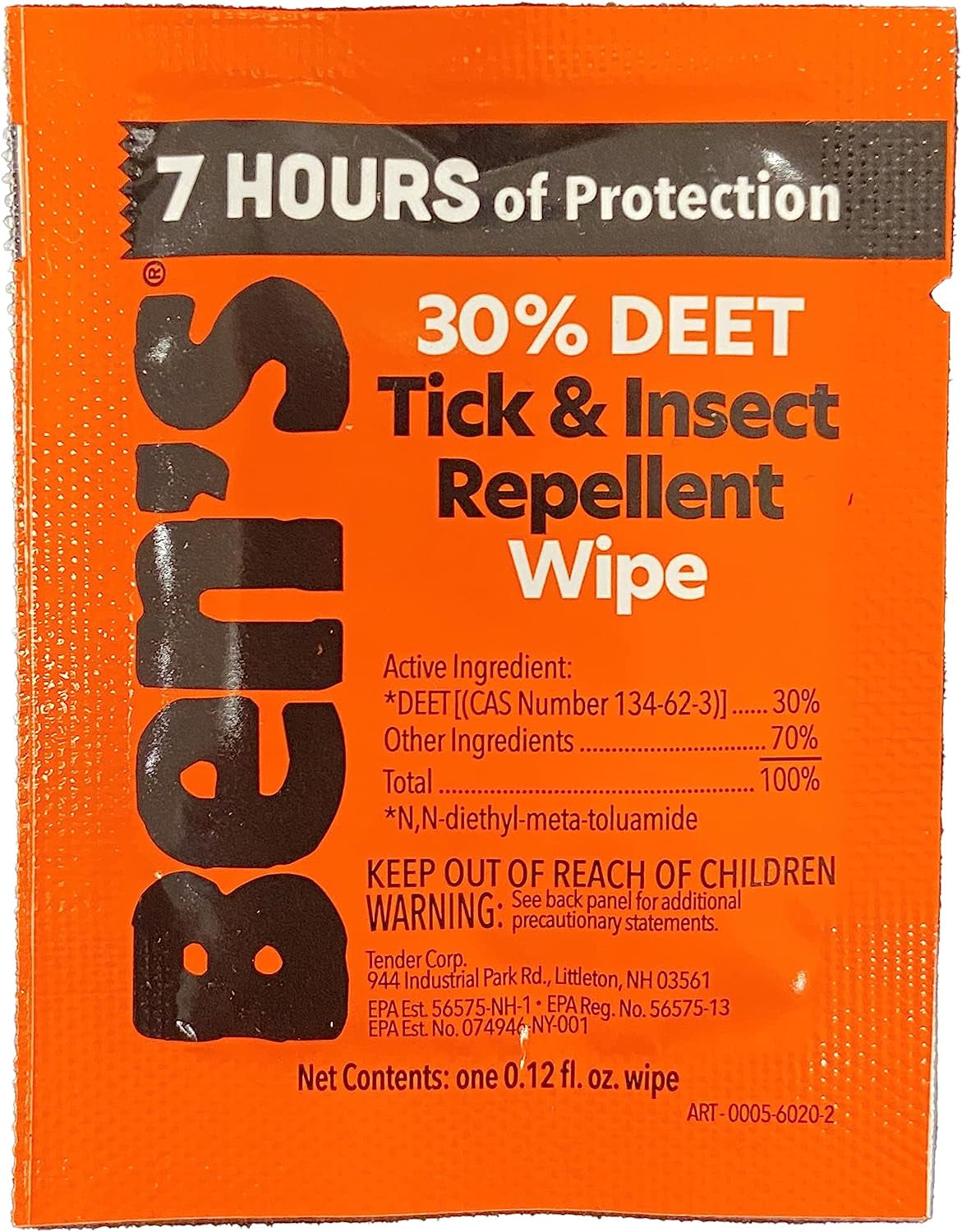 Ben'S 30% DEET Mosquito, Tick and Insect Repellent Wipes, 12 Count, One Color