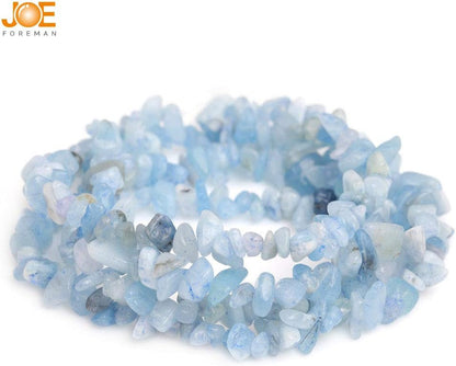 6-8Mm Natural Aquamarine Chips Beads for Jewelry Making Freeform 34" JOE FOREMAN