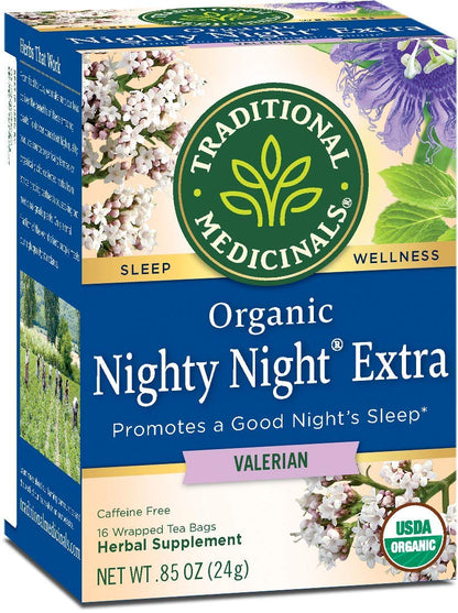 Traditional Medicinals Tea, Organic Nighty Night Extra, Promotes a Good Night'S Sleep, 16 Tea Bags