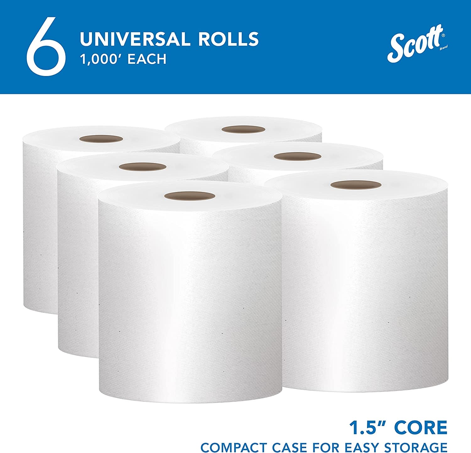 Scott High-Capacity Hardwound Roll Towels, 1 1/2 In., 8 In. X 1,000 Ft.