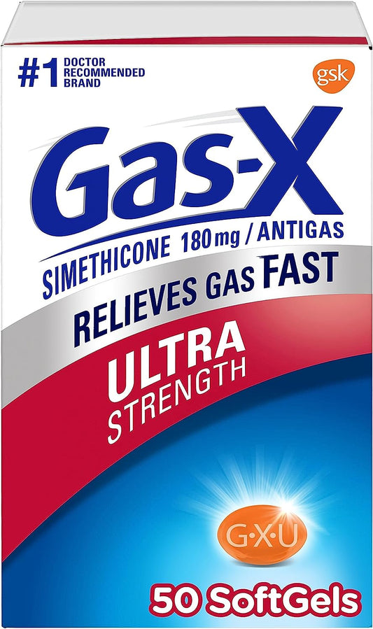 Gas-X Ultra Strength Gas Relief Softgels with Simethicone 180 Mg for Bloating Relief - 50 Count