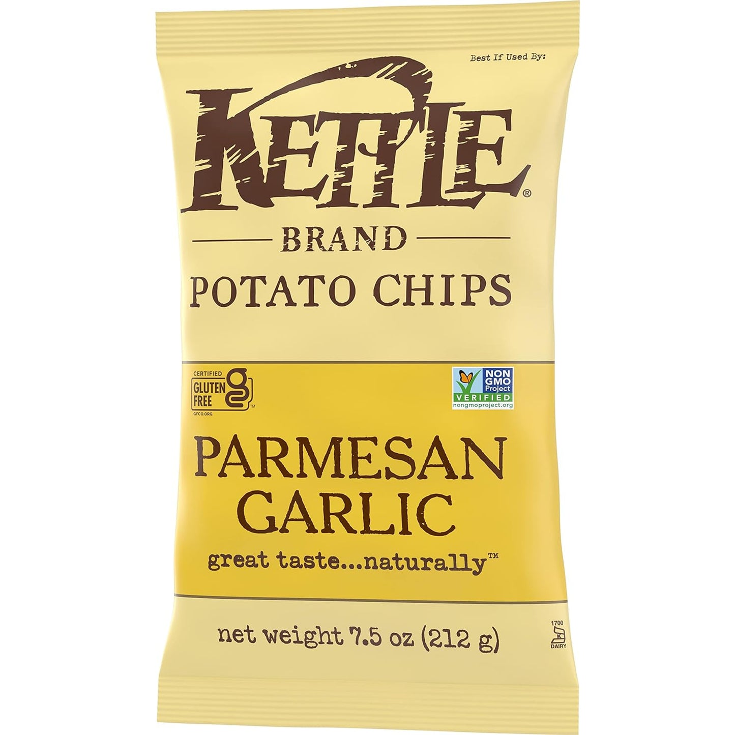 Kettle Brand Potato Chips, Parmesan Garlic Kettle Chips, 7.5 Oz