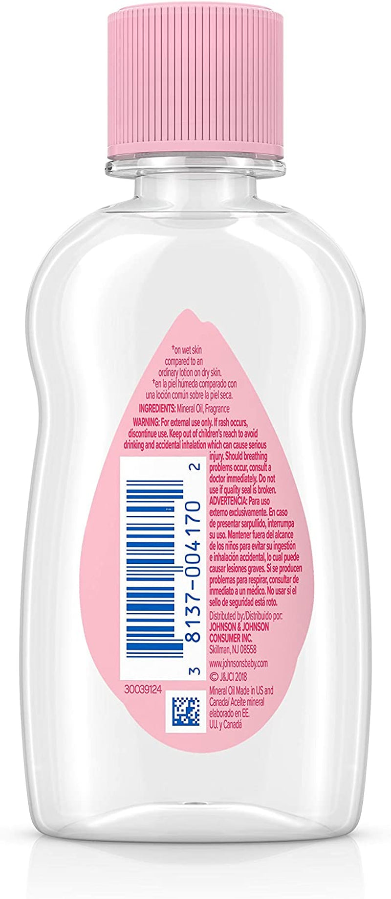 Johnson & Johnson Baby Oil, Pure Mineral Oil to Prevent Moisture Loss, Hypoallergenic, Original 3 Fl. Oz