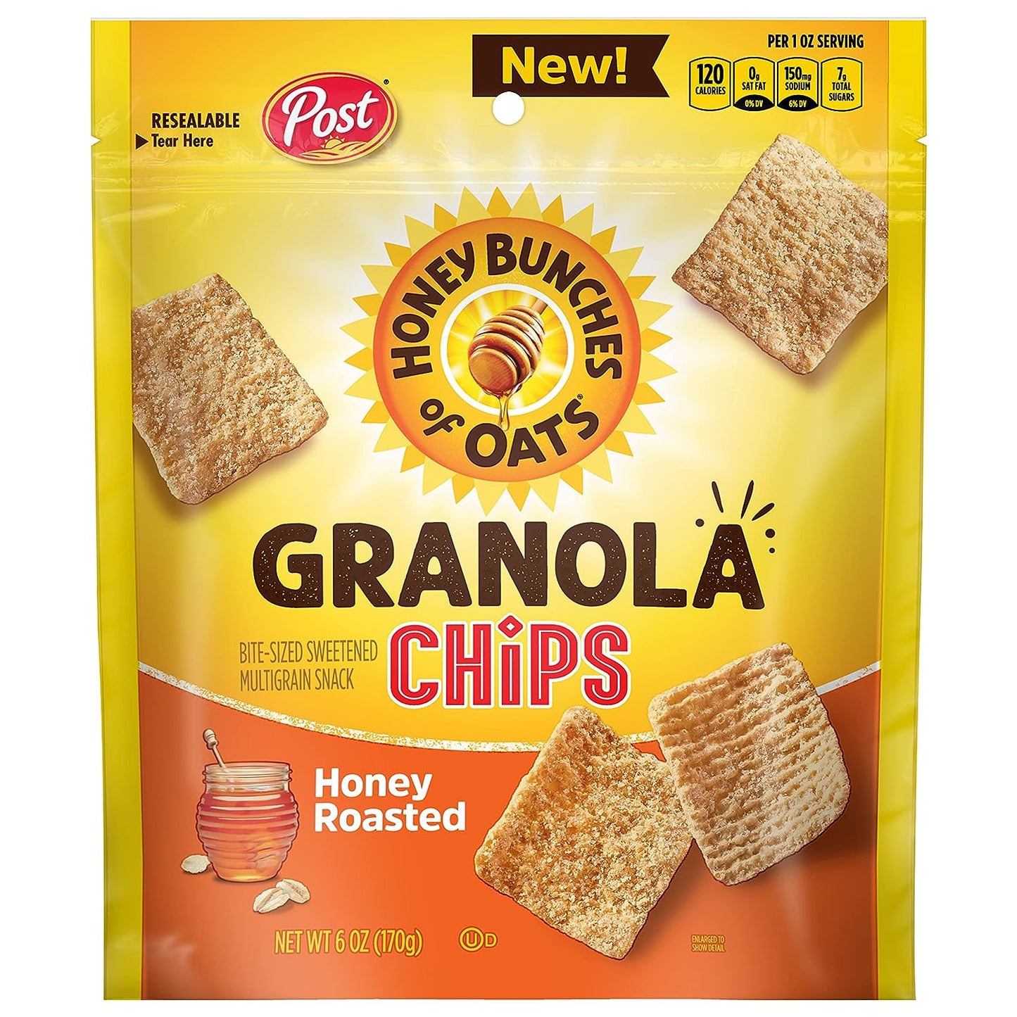 Honey Bunches of Oats Granola Chips, Honey Roasted, 6 OZ Bag