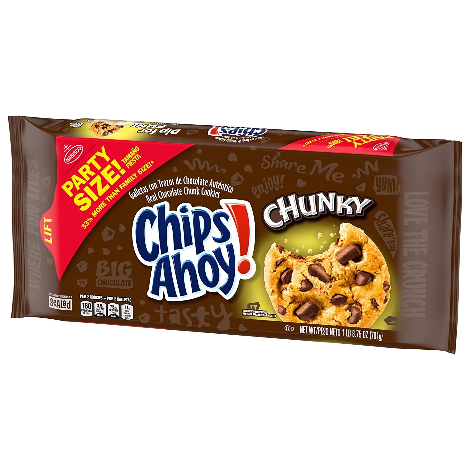 CHIPS AHOY! Chunky Chocolate Chunk Cookies, Party Size, 24.75 Oz