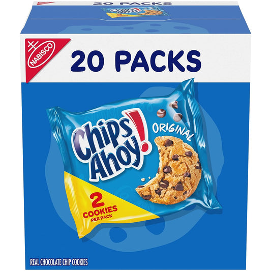 CHIPS AHOY! Original Chocolate Chip Cookies, 20 Snack Packs (2 Cookies per Pack)