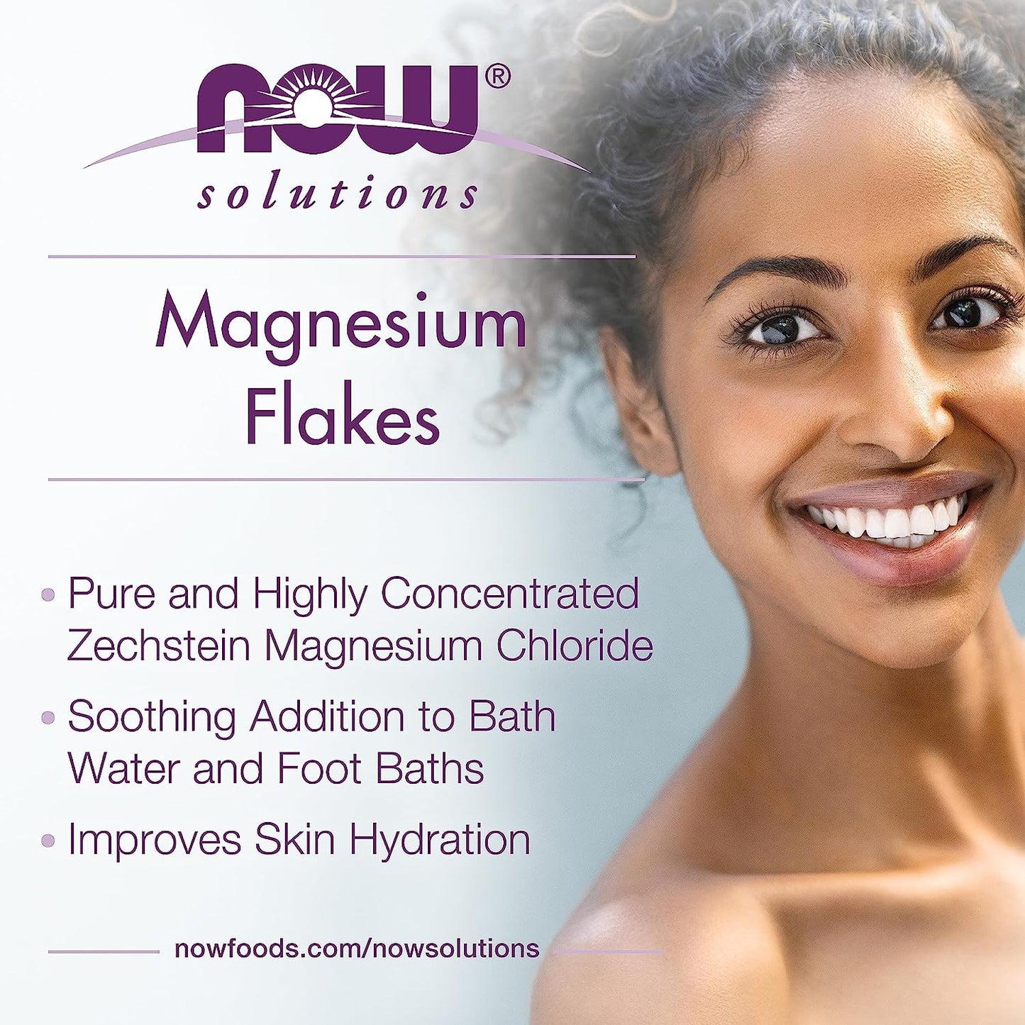 NOW Solutions, Magnesium Flakes, 100% Pure, from the Ancient Zechstein Seabed, Highly Concentrated, 54-Ounce