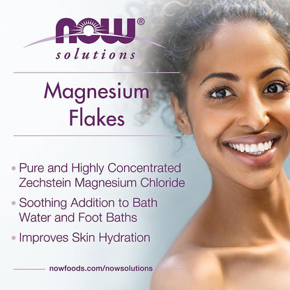 NOW Solutions, Magnesium Flakes, 100% Pure, from the Ancient Zechstein Seabed, Highly Concentrated, 54-Ounce