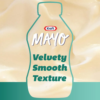 Kraft Real Mayo Creamy & Smooth Mayonnaise | Classic Spreadable Condiment for Sandwiches | Salads and Dips | Made with Cage-Free Eggs | 12 Fl Oz Bottle