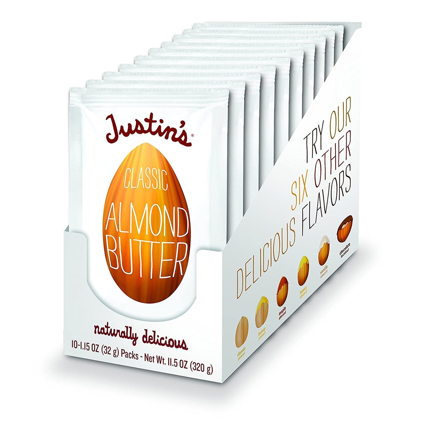 Justins Justins Almond Butter, 10 Ea