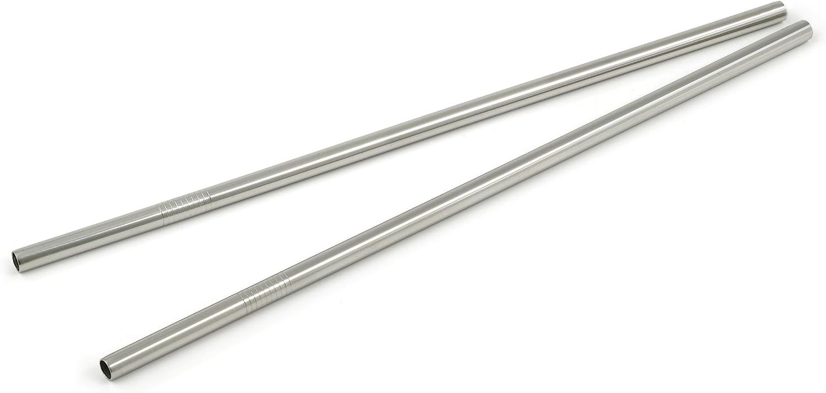 Stainlesslux 77512 2-Piece Extra-Long Stainless Steel Milkshake Straws/Smoothie Straw Set, 12 Inches Long X 0.3 Inches Diameter, Brilliant Finish Food-Safe 18/8 Stainless, 2 Straws in a Set